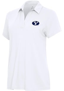 Antigua BYU Cougars Womens White Era Short Sleeve Polo Shirt