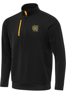 Antigua Kennesaw State Owls Mens Black Generation Long Sleeve Qtr Zip Pullover