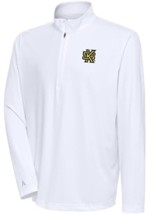 Antigua Kennesaw State Owls Mens White Tribute Long Sleeve Qtr Zip Pullover