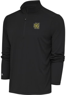 Antigua Kennesaw State Owls Mens Grey Tribute Long Sleeve Qtr Zip Pullover