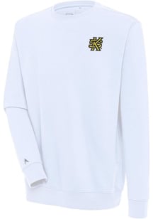 Antigua Kennesaw State Owls Mens White Victory Long Sleeve Crew Sweatshirt