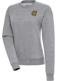 Antigua Kennesaw State Owls Womens Grey Victory Crew Sweatshirt