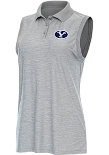 Antigua BYU Cougars Womens Grey Recap Polo Shirt