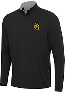 Antigua Cal State Long Beach Mens Black Content Long Sleeve Qtr Zip Pullover