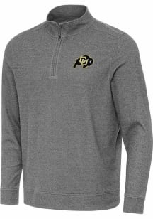 Antigua Colorado Buffaloes Mens Black Subtle Long Sleeve Qtr Zip Pullover