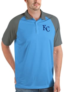 Antigua Kansas City Royals Mens Blue Nova Short Sleeve Polo