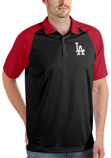 Antigua Los Angeles Dodgers Mens Black Nova Short Sleeve Polo