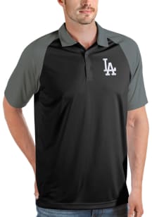 Antigua Los Angeles Dodgers Mens Black Nova Short Sleeve Polo