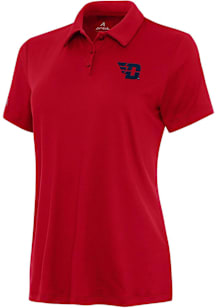Antigua Dayton Flyers Womens Red Reprocess Recycled Short Sleeve Polo Shirt