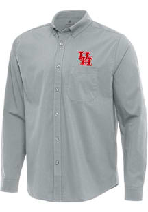 Antigua Houston Cougars Mens Grey Flight Long Sleeve Dress Shirt