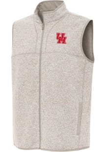 Antigua Houston Cougars Mens Oatmeal Fortune Sleeveless Jacket