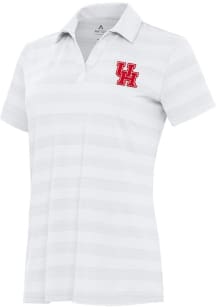 Antigua Houston Cougars Womens White Tunnel Short Sleeve Polo Shirt