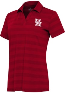 Antigua Houston Cougars Womens Red Tunnel Short Sleeve Polo Shirt