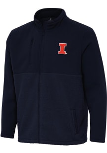 Mens Illinois Fighting Illini Navy Blue Antigua Daily Fused Medium Weight Jacket