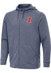 Mens Illinois Fighting Illini Navy Blue Antigua Effortless Light Weight Jacket