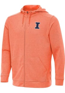 Mens Illinois Fighting Illini Orange Antigua Effortless Light Weight Jacket