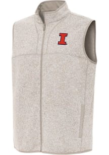 Mens Illinois Fighting Illini Oatmeal Antigua Fortune Vest