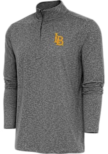 Antigua Cal State Long Beach Mens Black Hunk Long Sleeve Qtr Zip Pullover