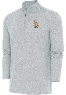 Antigua Cal State Long Beach Mens Grey Hunk Long Sleeve Qtr Zip Pullover