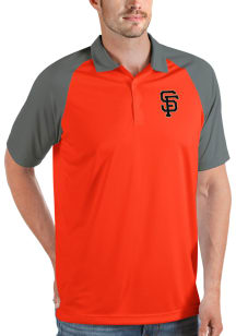 Antigua San Francisco Giants Mens Orange Nova Short Sleeve Polo