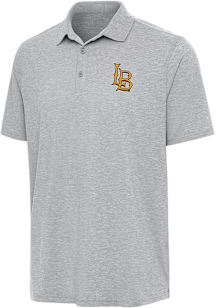 Antigua Cal State Long Beach Mens Grey Par 3 Short Sleeve Polo