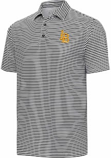 Antigua Cal State Long Beach Mens Black Skills Short Sleeve Polo