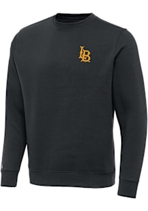 Antigua Cal State Long Beach Mens Charcoal Victory Long Sleeve Crew Sweatshirt