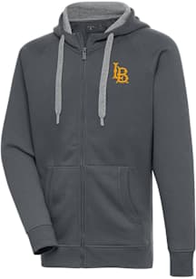 Antigua Cal State Long Beach Mens Charcoal Victory Long Sleeve Full Zip Jacket
