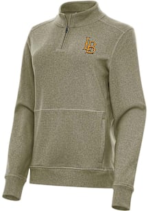 Antigua Cal State Long Beach Womens Olive Crush Qtr Zip