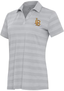 Antigua Cal State Long Beach Womens Grey Tunnel Short Sleeve Polo Shirt