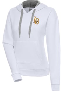 Antigua Cal State Long Beach Womens White Victory Hooded Sweatshirt