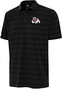 Antigua Fresno State Bulldogs Mens Black Tunnel Short Sleeve Polo