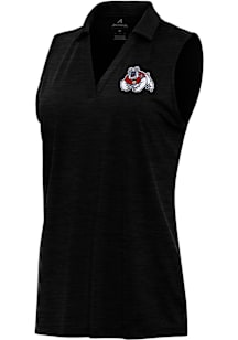 Antigua Fresno State Bulldogs Womens Black Layout Polo Shirt