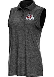 Antigua Fresno State Bulldogs Womens Black Recap Polo Shirt
