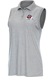 Antigua Fresno State Bulldogs Womens Grey Recap Polo Shirt