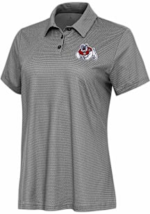 Antigua Fresno State Bulldogs Womens White Rings Short Sleeve Polo Shirt