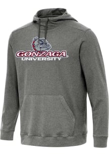 Antigua Gonzaga Bulldogs Mens Black Full Front Cloud Long Sleeve Hoodie