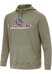 Antigua Gonzaga Bulldogs Mens Olive Full Front Cloud Long Sleeve Hoodie