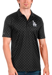 Antigua Los Angeles Dodgers Mens Black Spark Short Sleeve Polo