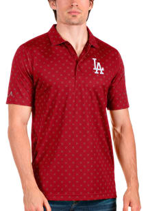 Antigua Los Angeles Dodgers Mens Red Spark Short Sleeve Polo