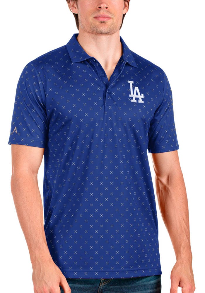 Men's Antigua White Los Angeles Dodgers Compass Polo