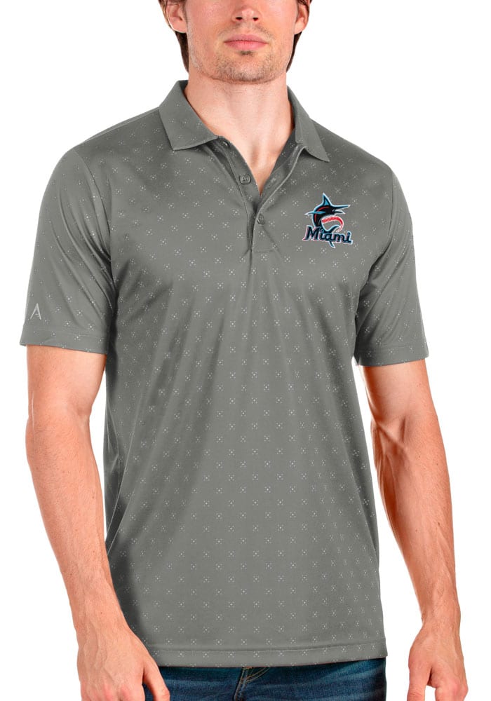 Men's Antigua Blue Miami Marlins Legacy Pique Polo