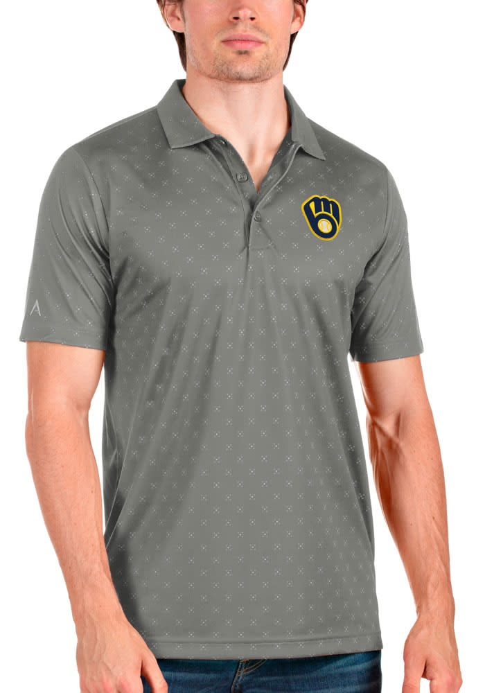 Antigua Men's Milwaukee Brewers Navy Legacy Polo