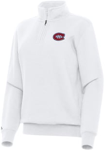 Antigua Montreal Canadiens Womens White Victory Qtr Zip