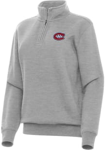 Antigua Montreal Canadiens Womens Grey Victory Qtr Zip