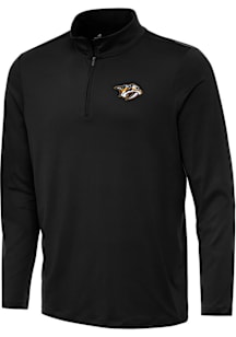 Antigua Nashville Predators Mens Black Reprocess Recycled Long Sleeve Qtr Zip Pullover