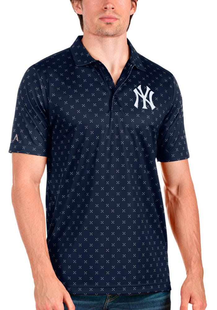 Men's Antigua White New York Yankees Affluent Polo Size: Medium