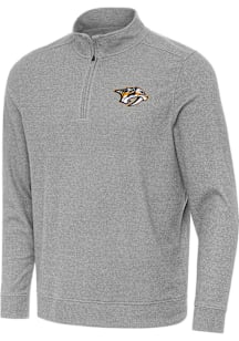 Antigua Nashville Predators Mens Grey Subtle Long Sleeve Qtr Zip Pullover