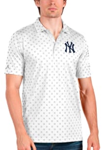 Antigua New York Yankees Mens White Spark Short Sleeve Polo