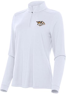 Antigua Nashville Predators Womens White Intent Qtr Zip